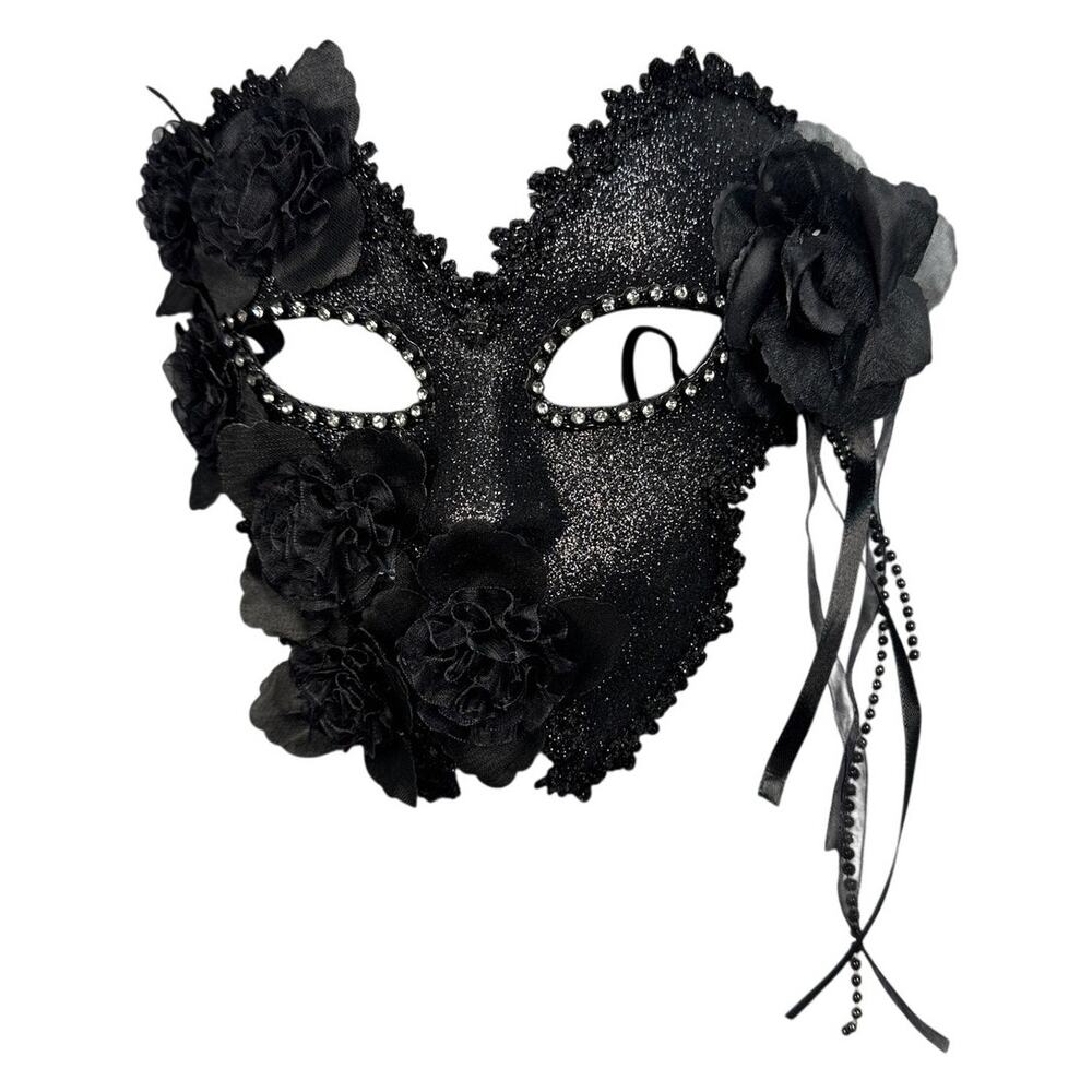 Masquerade Mask, Butterfly Floral Rhinestone Glitter Costume Accessory